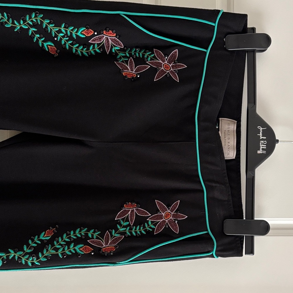 Double D Ranch Black Trousers with Teal Highlights - Picture 5 of 11